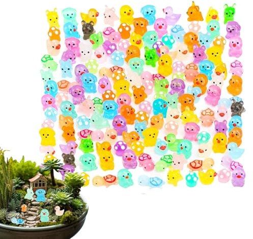 Generico Animaletti Luminosi,150 Pezzi Figure di Animali Fosforescenti | Decorazioni Per Paesaggio Incantato, Per Giardino Fatato Da Libreria Scrivania Vano Finestra