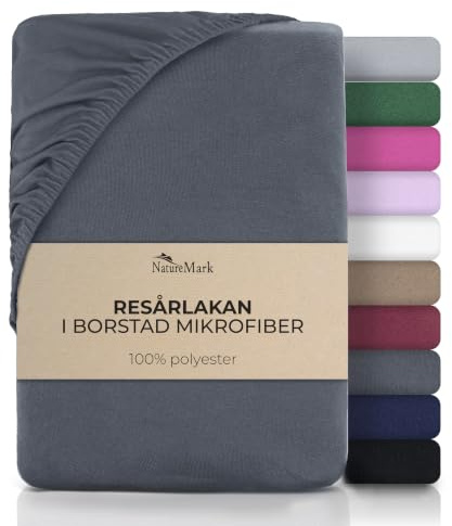 NatureMark Mikrofaser Spannbettlaken – weich, atmungsaktiv und pflegeleicht – hautfreundlich, schnelltrocknend und formstabil - 180x200 cm, Anthrazit grau