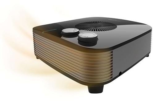 Cecotec Calefactor Eléctrico Termoventilador ReadyWarm 2060 Max Horizon Black. 2000W, 2 Niveles de Potencia, Bajo Consumo, 3 Modos de Funcionamiento, Uso Sencillo, Ligero, Estable y Negro