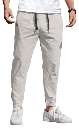 COOFANDY Herr casual joggingbyxor elastisk dragsko chinos cargobyxor vandring utomhus träningsbyxor
