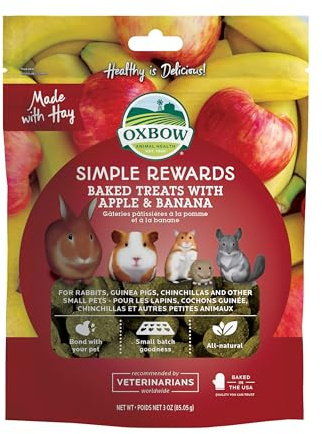 Oxbow Apple and Banana Simple Rewards Baked Treats, 60 g (Pack of 1)
