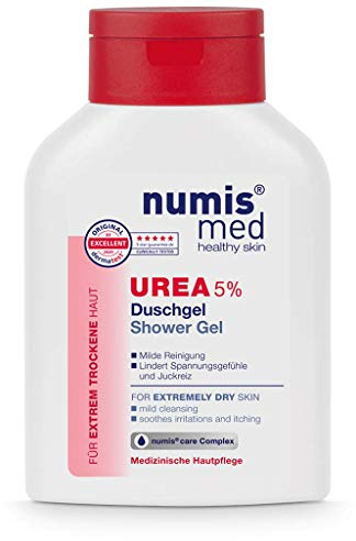 numis med Duschgel mit 5% Urea - Hautberuhigendes Duschgel für extrem trockene, zu Juckreiz neigende Haut - vegane Hautpflege ohne Silikone, Parabene & Mineralöl - Showergel (1x 200 ml)