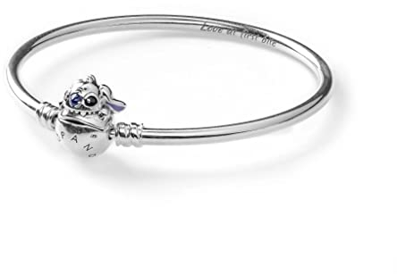 PANDORA Moments Disney Beißender Stitch Verschluss Armreif aus Sterling-Silber, Disney x Kollektion, Gr. 19, 591683C01-19