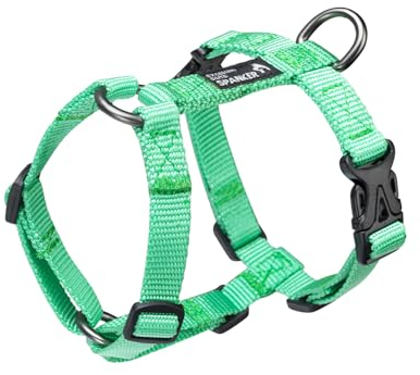 EXCELLENT ELITE SPANKER Verstellbares Katzengeschirr No Pull Kitten Harness Nylon Easy Pet Harness für kleine Kätzchen und Hunde zum Spazierengehen und Wandern Grün Rot Lila(GRN)