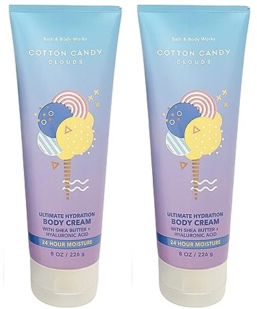 Bath & Body Works - Ultimate Moisturizing Body Cream (Cotton Candy Clouds), 8.00 oz (Pack of 2)