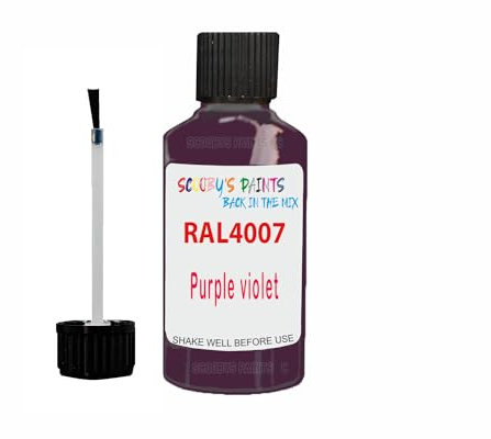 SCOOBYS PAINTS BACK IN THE MIX Anti Rust Direct to Metal Paint Protection prevents Corrosion indoor & Outdoor gloss Finish (30ML Tester Bottle, RAL4007 Purple violet)
