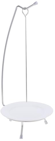 Stainless Steel Bbq Kabob Skewers Stand with Plate, 13.77 Inch Hanging Vertical Skewer Holder for Grilling Meat and Vegetables, Portable Barbecue Tableware for Home Kitchen Camping