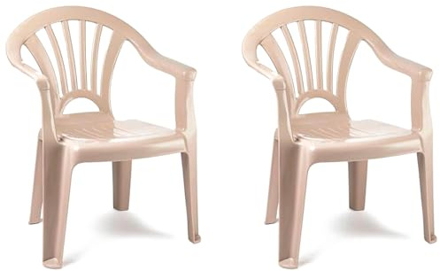 Acan Tradineur - Lot de 2 chaises pour enfants modèle Tipi - Fabriquées en Espagne, légères et faciles à transporter, idéales pour jouer, lire et dessiner - 50 x 35 x 28 cm - Couleur taupe
