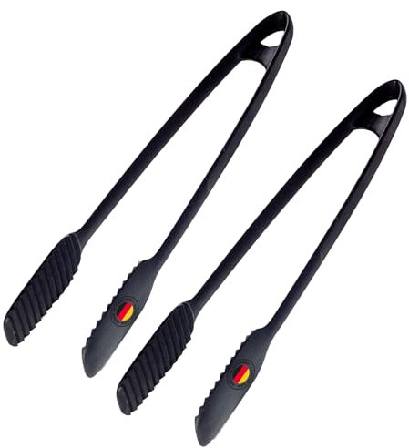 Westmark 2 Pinze per Arrostire e Servire – 2 pratiche pinze per grigliare e girare carne, pesce e verdure, plastica, lunghezza 33,2 cm – Nero, 286922E3
