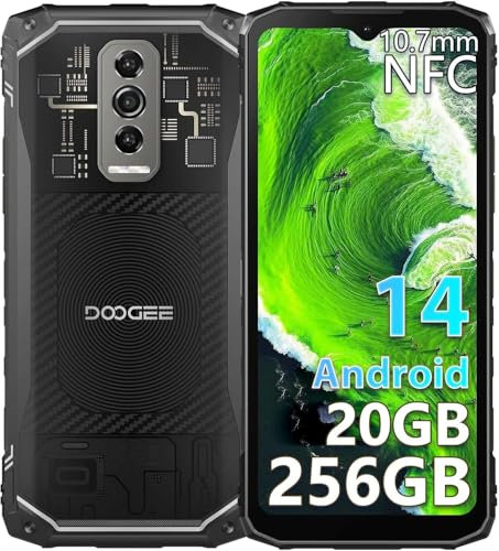 DOOGEE Blade 10 Ultra Rugged Smartphone, 20(8+12) GB+256GB/2TB TF Telefono Indistruttibile Android 14 Cellulare Robusto, 10.7mm Ultrasottile 6.56 HD+ 90Hz, 50MP+8MP, 5150mAh, NFC/4G/Face ID/GPS