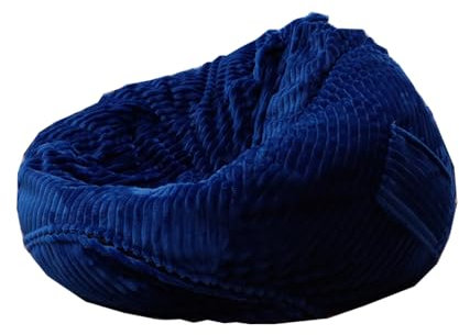 Cover without filler Bean Bag Cover Bean Bags Chair without Filling Stuffed Animal Storage Washable Soft Plush Sofa Cover (Blue, X-Large)