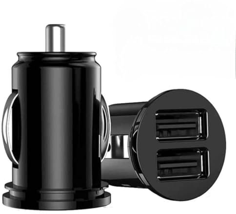 2-Pack Mini Dual USB Car Charger, Fast Charging 12V Dual Port USB Socket, Mini USB Lighter Socket Adapter Compatible with All Types of Android Phone (1 Pcs)