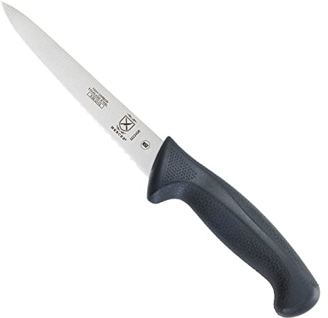 Mercer Culinary M23406 Millennia Black Handle, 6-Inch Wavy Edge, Utility Knife