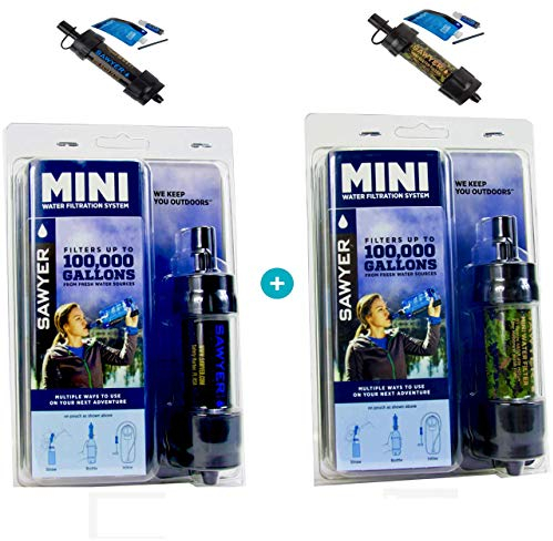 Sawyer 2-er Pack Sparset Mini PointONE Wasserfilter enfernt 100% Mikroplastik (Schwarz&Camouflage)