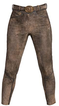 F&S LUXURIOUS RIDINGWEAR Exklusive Reithose/Lederreithose für Damen aus Ziegenleder (Braun, 42)