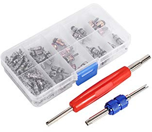 Akozon Reminnbor 102 A/C R134a / R12 Noyau de Tige de soupape de Pneu réfrigéré de Voiture + R134a R134a r234a Valve de climatisation Schrader Valve de climatisation Schrader
