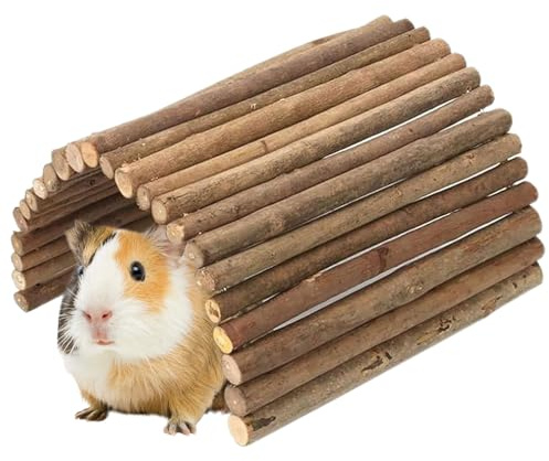 Tfwadmx Bendy Bridge Hamster, Extra Large - Small Animal Wood Tunnel Hut Hideout Ladder Hideaway Climbing Toy for Guinea Pig Chinchilla Rabbit Ferret Hedgehog Rat Gerbil Rodent