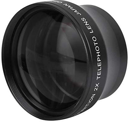 Lente de cámara, 37MM 2X Convertidor HD Profesional Teleobjetivo len, cámara Apta con Rosca de Lente de 37 mm
