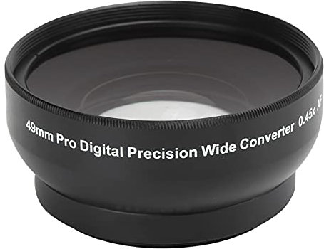 Obiettivo aggiuntivo per fotocamera, vetro ottico 0,45x in lega di lenti + vetro ottico 166 g per obiettivo da 49 mm/1,9 pollici e filtro da 62 mm/2,4 pollici