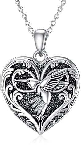 SOULMEET Collar de plata de ley con colgante de corazónredondo de corazón, con forma de corazón, Collares para Niña, para mujeres