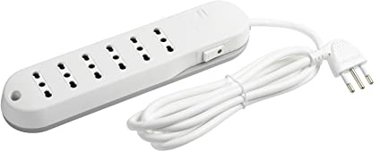 BTICINO Steckdosenleiste Slim 6 Plätze, 6 Steckdosen Zweipass 10/16 A, Steckdosenleiste mit Schalter und Kabel 1,5 m, Stecker 10 A, platzsparend, robust, sicher, ideal für Zuhause und Büro, Weiß