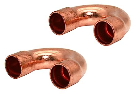 YTKavq 180 Degree Return Bend Copper Pipe Brass Fittings,7/8 Inch ID for HVAC Units, Refrigeration or Hydraulic Applications, Etc,Pack of 2