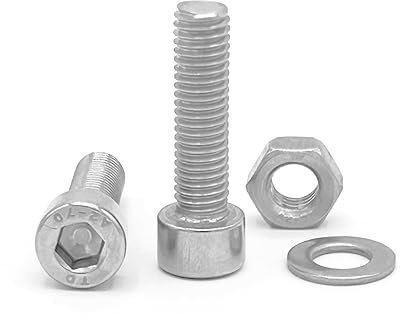 NOLDAR | Vis à tête cylindrique à six pans creux. Vis Btr Acier inoxydable AISI 304 (A2). Mesure M10 x 40 mm. Comprend 10 vis avec 10 écrous et 10 rondelles (30 pièces). Vis inox entièrement filetées.