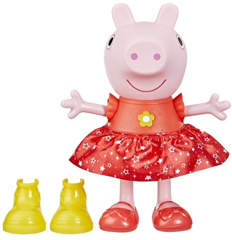Peppa Pig Habro, Bambola Musicale di Peppa Festa tra le Pozzanghere Fangose, Action Figure del Personaggio in Plastica, Giochi per Bambini e Bambine da 3 Anni