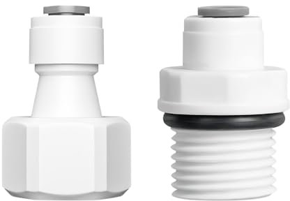 Ctyjia 2 Stück RO Wasserfilter Fitting, 1/2 Zoll Innengewinde/Außengewinde Gewindeanschluss Umrüstenauf 1/4 Zoll Schnellkupplung, für Kühlschrankschlauch