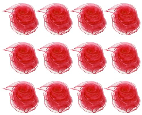PATIKIL Dansdukar, 12 st fyrkantiga jongleringshalsdukar 45 x 45 cm för lek magisk musik aktivitet jonglering klänning, het rosa