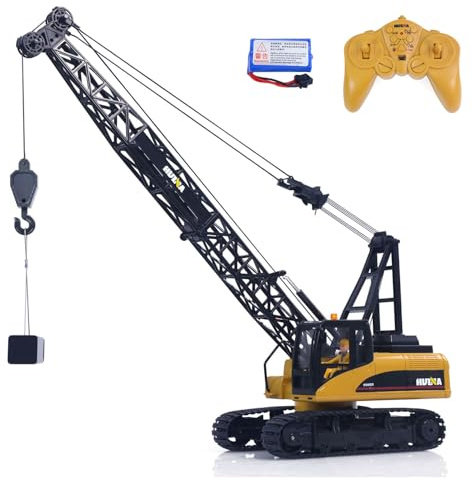 wheelfun US in Stock, HUINA 572 15CH RC 1/14 Construction Crane Truck Tower Excavator Model Car Hobby Grade Model for Adult
