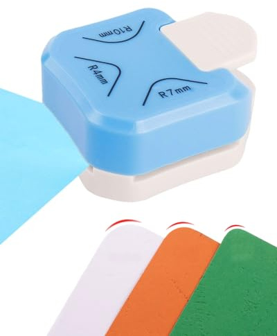 BNREOZA 1 x poinçon d'angle 3 en 1, poinçon d'angle rond, disponible en 3 tailles 4/7/10 mm, poinçon d'angle rond en acier inoxydable, pour réaliser des scrapbooks et des cartes embellies