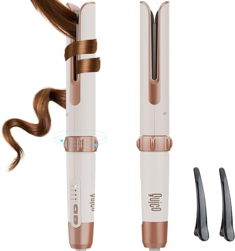 Upgraded Automatic Curling Iron, Quico 15s Fast Heating 1 1/4 Inch Salon-Waves Rotating Curling Iron with Ionic&Multi Nutritions, 100-240V Dual Voltage, 4 Temp, Tangle-Free, Anti-Scald Hair Curler