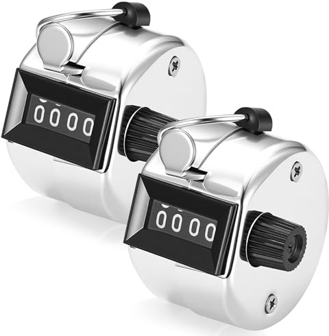 SHUTIANYA Number Clicker Counters, Mechanical Hand Tally Counter Clicker, 4-digit Metal hand Counter for Counting, Golf Scoring