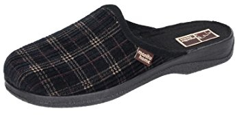 Manitu Herren Home Pantolette Pantoffeln, Schwarz, 46 EU