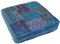 GURU SHOP Orientalisches Eckiges Patchwork Kissen 50 cm, Sitzkissen, Bodenkissen mit Baumwollfüllung - Blau, Synthetisch, Zierkissen, Dekokissen, Sofakissen