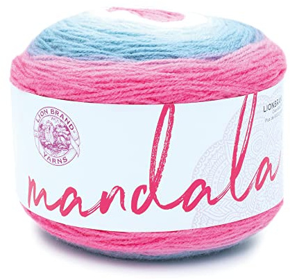 Lion Brand Yarn, Mandala DK Lightweight Yarn for Knitting, Crochet, and Crafts, Unicorn, 1 Pack, Self-Striping Acrylic Fiber for Baby Blankets, Multicolor Shawls and Variegated Cardigans