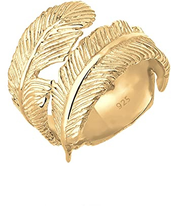 Elli Ring Damen Wickel Feder Boho in 925 Sterling Silber