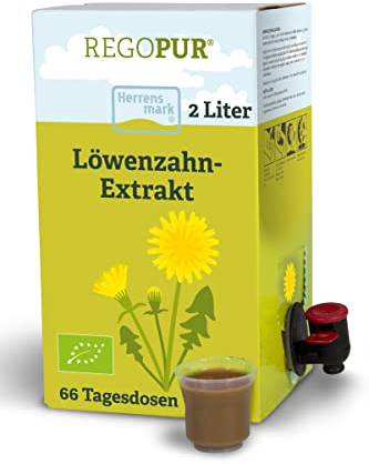 REGOPUR Bio Löwenzahn-Extrakt, 2 Liter I 100% vegan, fermentiert & ohne Zusätze I tägl. Nahrungsergänzung oder 3-Monatskur
