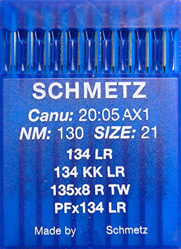 SCHMETZ 10 aiguilles pour machine à coudre pour cuir (talon rond) Système 134 KK LR (industrie) NM 130 Taille 21