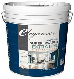 Pittura idropittura superlavabile per interni ed esterni 0,75 LT ELEGANCE 06 BIANCA