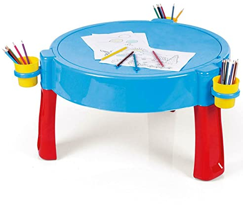 Dolu 3-in-1-Aktivitäts-Sand- und Wasserspieltisch – Aktivitätstisch für drinnen und draußen mit Deckel für Kinder im Alter von 2 bis 8 Jahren, Blau/Rot