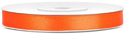 Cinta de satén de poliéster con lazo y embalaje de regalo 6/12/25/38/50/100 mm x 25 m (Tamaño 6mm x 25m - Color Naranja)
