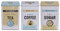 MIK funshopping Set Retro Metall-Dose Blechdose Coffee, Tea & Sugar - Kaffeedose, Teedose, Zuckerdose mit Deckel (3-teilig Vintage Design weiß-beige-hellblau)