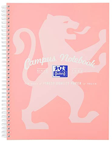 Oxford Campus, A4-Notizbuch, Spiralbindung, Pastellfarben, 140 Seiten, einzelner Notizblock