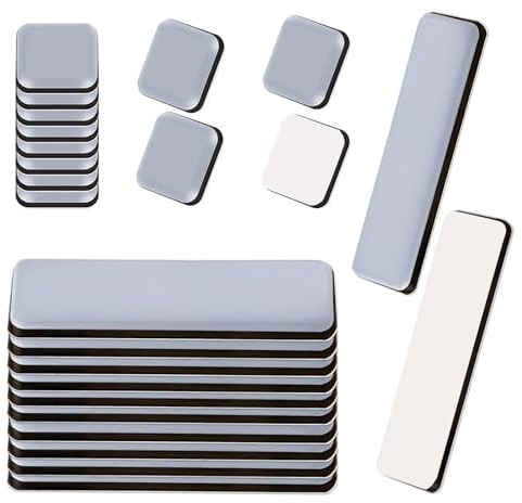 24PCS Patin Glissant PTFE adhésif Patins en téflon pour Meubles de Protection de Sol Gris(19x70mm 20x20mm)