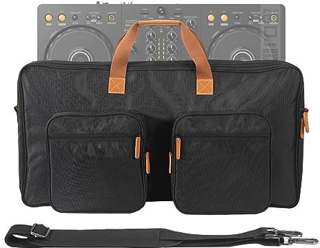 Rianpesn DJ Controller Case, 2-Channel Large DJ Cable File Bag, Hard Travel Case Replacement, Soft Storage Carrying Bag for Musicians, Gig Bag for Equipment