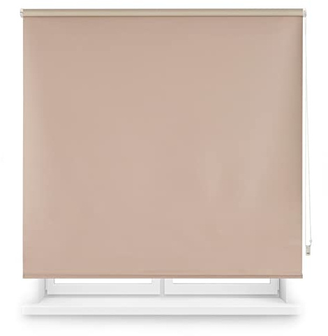 ECOMMERC3 | Estor Enrollable Opaco Blackout Térmico Tamaño 120x230 - Aislante Frío/Calor Tamaño Tela 117x225- Estor Opaco Fácil Instalación Color Marrón Claro