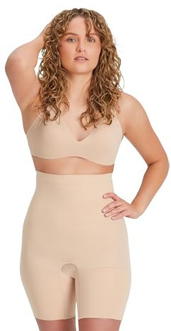 FINN Shapewear Bauchweg Unterhose Damen ohne Nähte - Stark Formende Body-Shaper Kompressions-Shorts - Seamless Miederpants mit hoher Taille für Frauen Hautfarbe Nude XXL