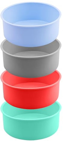 FZSECRIU 4 Stück backform silikon 15cm rund, Kuchenform rund,Silikonformen backen,kuchenform silikon backformen,silikonbackform rund,kleine backform für heißluftfritteuse,springform Silikon